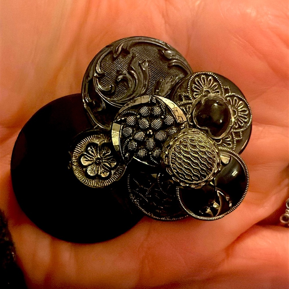 Vintage button brooch